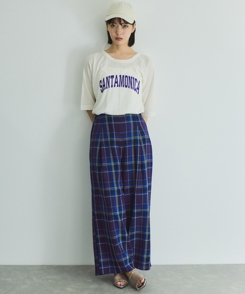 VICKY（ビッキー）の「カラミチェックパンツ≪手洗い可能≫（その他パンツ・レディース・ブラック系その他/オレンジ系その他/ブルー系その他・M）」の11枚目の写真