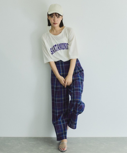 VICKY（ビッキー）の「カラミチェックパンツ≪手洗い可能≫（その他パンツ・レディース・ブラック系その他/オレンジ系その他/ブルー系その他・M）」の12枚目の写真