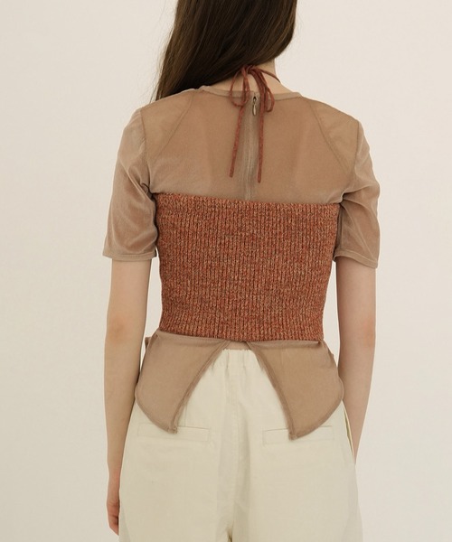 HEATHER COTTON KNIT TUBETOP（チューブトップ）｜CLANE（クラネ