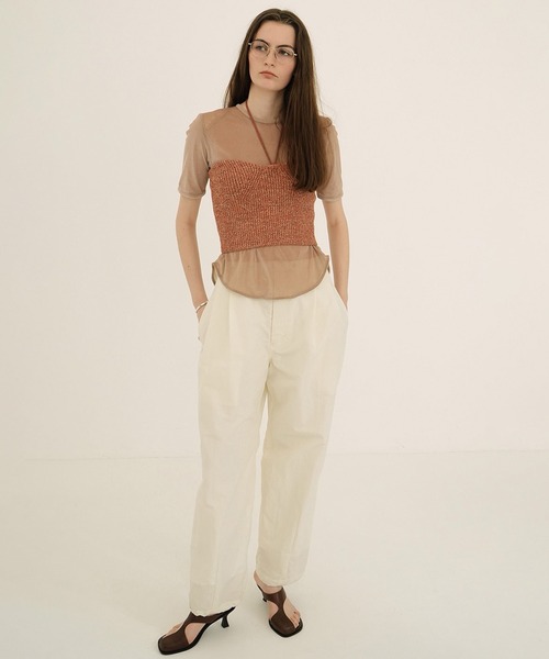 HEATHER COTTON KNIT TUBETOP（チューブトップ）｜CLANE（クラネ