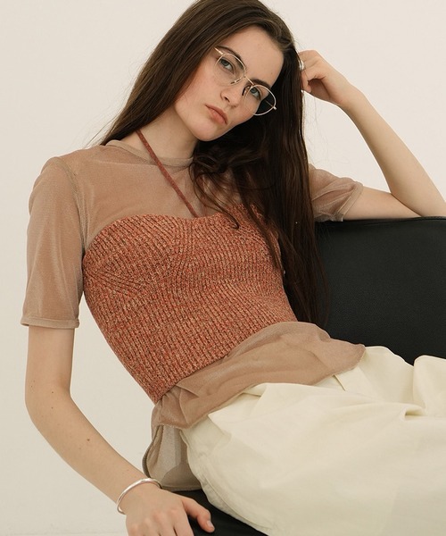 tシャツ CLANE/クラネ/HEATHER COTTON KNIT TUBETOP レディース メンズ HEATHER COTTON KNIT TUBETOP（チューブトップ）｜CLANE（クラネ