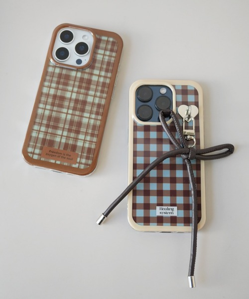 iPhone12、proケース チェック柄ポーチ 楽天市場】No95 ギンガムチェック i select ハイブリッドケース