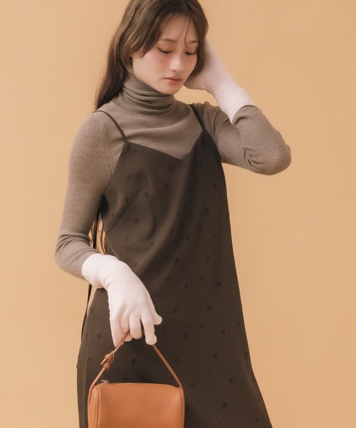 HEILIS【Nanami Original】花柄刺繍キャミワンピース ブラック Nanami Original】Flower Embroidery Dress | HEILIS
