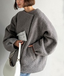 ⚫︎さくら⚫︎ビューティーアンドユース　ノーカラーショートコート S グレー ノーカラーコート（グレー/灰色系）ファッション通販 - ZOZOTOWN