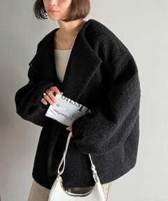 セール】【サイズ展開あり】Wフェイスリブカラーハーフコート（その他