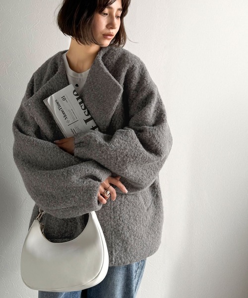 セール】たっぽりコクーンシルエットでちょこっとガーリー見せ。ノー