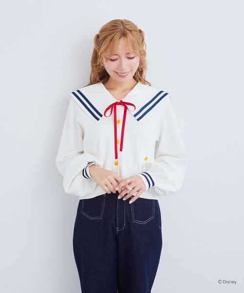 Disney（ディズニー）の「ドナルド/ マリンカーディガン（カーディガン/ボレロ・レディース・オフホワイト・FREE）」の9枚目の写真