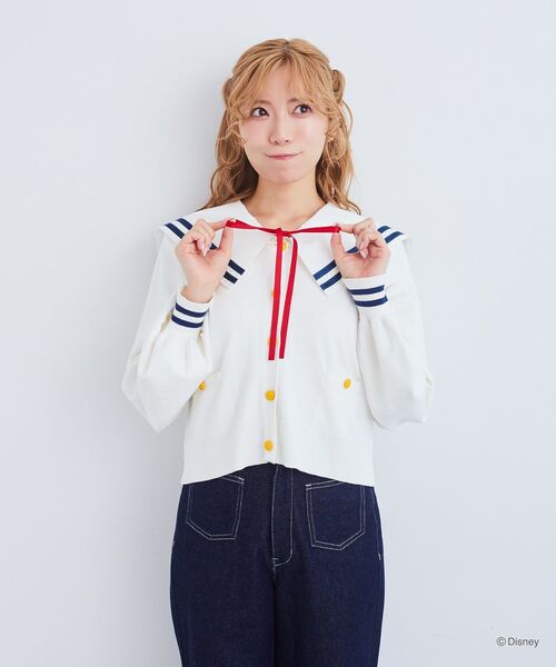 Disney（ディズニー）の「ドナルド/ マリンカーディガン（カーディガン/ボレロ・レディース・オフホワイト・FREE）」の8枚目の写真