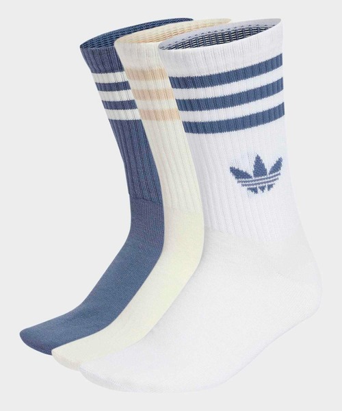 adidas(アディダス)の「スリーストライプス クルーソックス 3足組 靴下 / アディダスオリジナルス adidas Originals(ソックス/靴下・メンズ・ホワイト/ホワイト系その他/ホワイト系その他3/ホワイト系その他2/ホワイト系その他4/ブラック/ホワイト系その他5/ホワイト×ブルー・kids-XXL/MEDIUM/SMALL/LARGE/X-LARGE)」の2枚目の写真