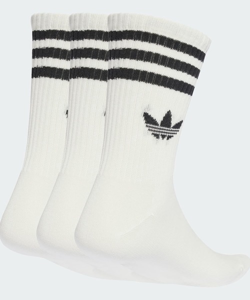 スリーストライプス クルーソックス 3足組 靴下 アディダスオリジナル