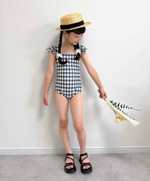 CIAOPANIC TYPY（チャオパニックティピー）の「【WEB限定】【KIDS】袖フリル柄ワンピーススイムウェア（水着・キッズ・オレンジ/グリーン/ブラック・SMALL/XX-LARGE/X-LARGE/LARGE/MEDIUM）」の21枚目の写真