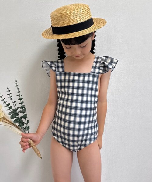 CIAOPANIC TYPY（チャオパニックティピー）の「【WEB限定】【KIDS】袖フリル柄ワンピーススイムウェア（水着・キッズ・オレンジ/グリーン/ブラック・SMALL/XX-LARGE/X-LARGE/LARGE/MEDIUM）」の5枚目の写真