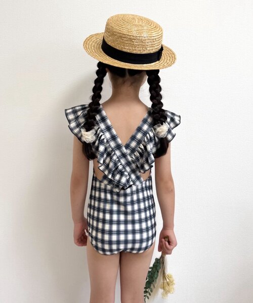 CIAOPANIC TYPY（チャオパニックティピー）の「【WEB限定】【KIDS】袖フリル柄ワンピーススイムウェア（水着・キッズ・オレンジ/グリーン/ブラック・SMALL/XX-LARGE/X-LARGE/LARGE/MEDIUM）」の8枚目の写真