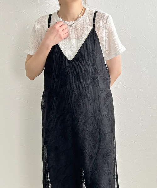 LHELBIE(レルビエ)の「レイヤードキャミサロペット(サロペット/オーバーオール・レディース・ベージュ/ブラック・M)」の18枚目の写真