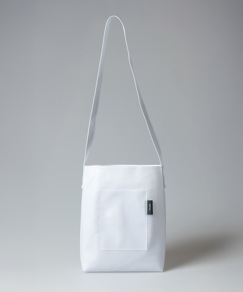スケルトンワンショルダーバッグ マチ付きA4 コットン×PVC【日本製