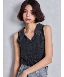 GYDA | GYDAjacquardブリーチニットトップス(ニット/セーター)