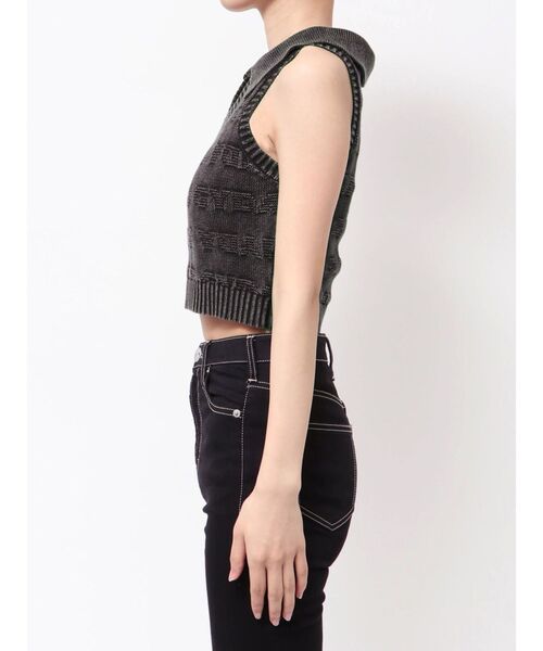 GYDA（ジェイダ）の「GYDAjacquardブリーチニットトップス（ニット/セーター・レディース・ネイビー/ブラック/オフホワイト・FREE）」の4枚目の写真