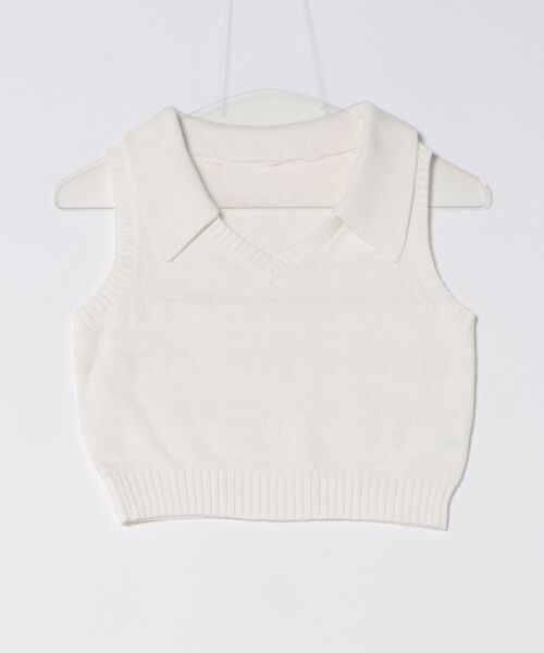 GYDA（ジェイダ）の「GYDAjacquardブリーチニットトップス（ニット/セーター・レディース・ネイビー/ブラック/オフホワイト・FREE）」の2枚目の写真