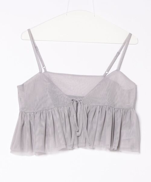 STYLEBLOCK（スタイルブロック）の「チュールペプラムビスチェ（シャツ/ブラウス・レディース・アイボリー/ブラック/グレー・M）」の3枚目の写真