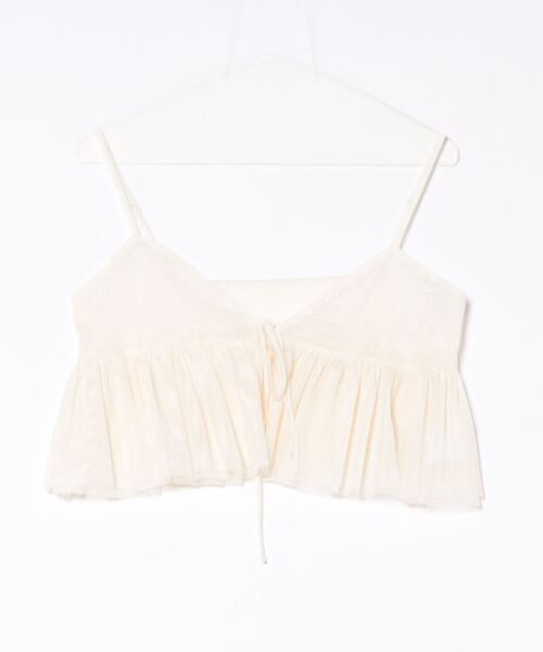 STYLEBLOCK（スタイルブロック）の「チュールペプラムビスチェ（シャツ/ブラウス・レディース・アイボリー/ブラック/グレー・M）」の5枚目の写真