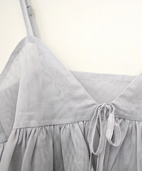 STYLEBLOCK（スタイルブロック）の「チュールペプラムビスチェ（シャツ/ブラウス・レディース・アイボリー/ブラック/グレー・M）」の8枚目の写真