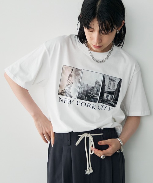 Shelly island(シェリーアイランド)の「フォトプリントTシャツ(Tシャツ/カットソー・レディース・ホワイト・FREE)」の1枚目の写真