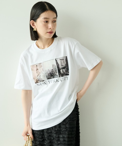 Shelly island(シェリーアイランド)の「フォトプリントTシャツ(Tシャツ/カットソー・レディース・ホワイト・FREE)」の2枚目の写真