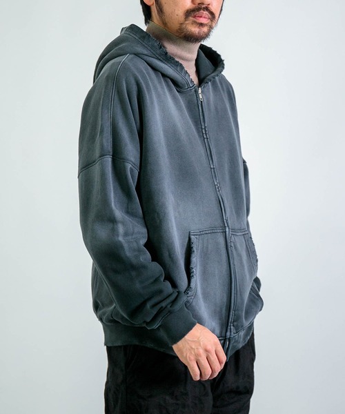 DOMINGO SELECT（ドミンゴセレクト）の「[MOOJI MOOJI] OVERSIZE Z/UP HOODIE / オーバーサイズ ジップフーディー（パーカー・メンズ・ブラウン/ブラック・L/M）」の15枚目の写真