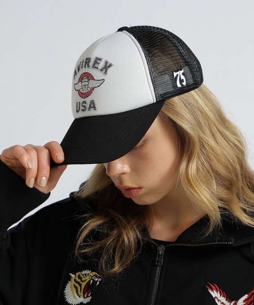 国内発送☆AVIREX☆RHINESTONE CARDS&DICE MESH CAP WOMAN/直営店限定》RHINESTONE CARDS&DICE MESH CAP/ライン