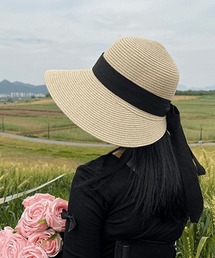 pur chouchou（ピュールシュシュ）の「pur chouchou/つば広 バックリボン 麦わら帽子  P4484（ハット）」