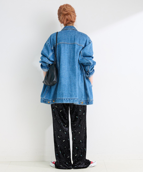 B.C STOCK（ベーセーストック）の「手洗い可 / ベロアパンツ（その他パンツ・レディース・カーキ/ブラック・FREE）」の7枚目の写真