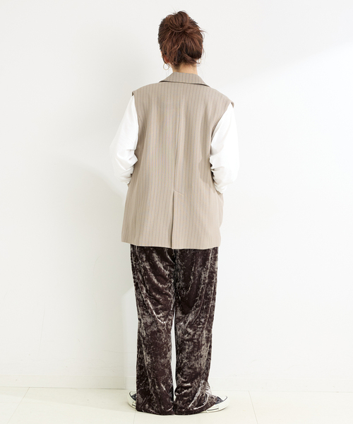 B.C STOCK（ベーセーストック）の「手洗い可 / ベロアパンツ（その他パンツ・レディース・カーキ/ブラック・FREE）」の15枚目の写真