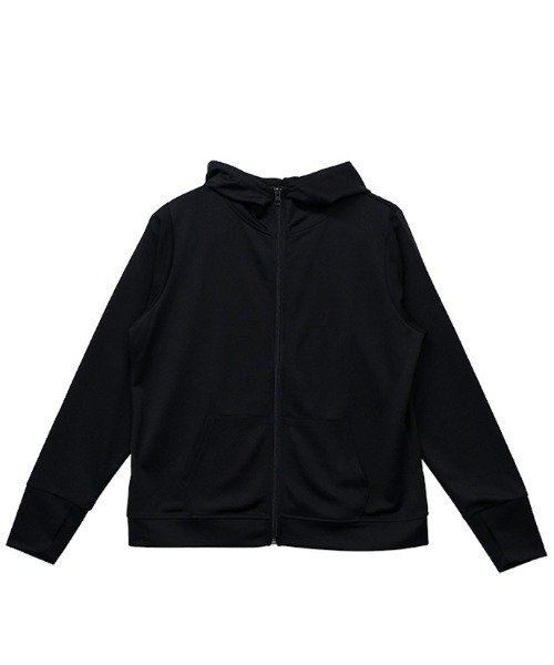 CLOTHY(クロシィ)の「【UVも冷房も、さっと羽織ってやさしくカット。】ドライメッシュ指穴ジップアップパーカー(パーカー・レディース・グリーン/オフホワイト/ネイビー/ブラック/ピンク/ブルー・LARGE/MEDIUM)」の7枚目の写真