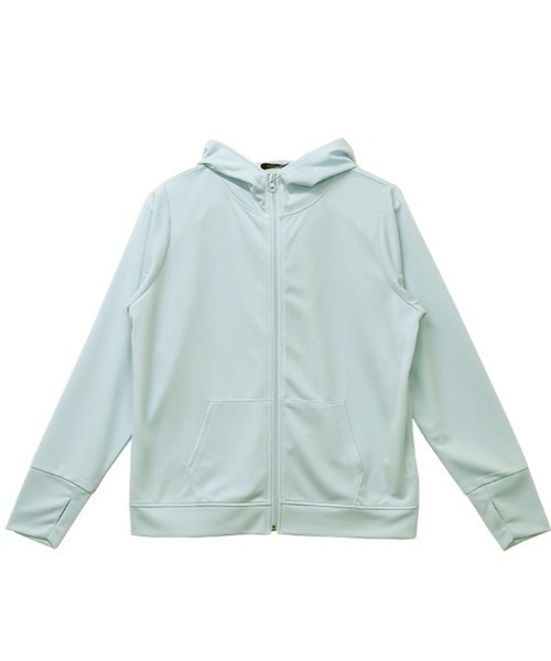 CLOTHY(クロシィ)の「【UVも冷房も、さっと羽織ってやさしくカット。】ドライメッシュ指穴ジップアップパーカー(パーカー・レディース・グリーン/オフホワイト/ネイビー/ブラック/ピンク/ブルー・LARGE/MEDIUM)」の8枚目の写真
