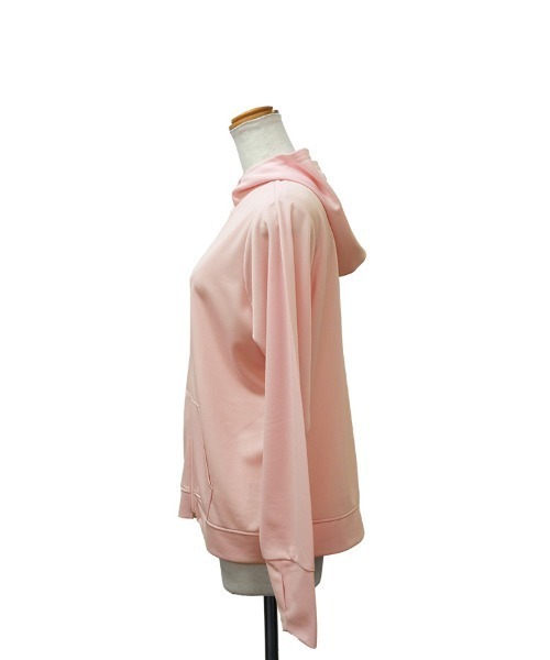 CLOTHY(クロシィ)の「【UVも冷房も、さっと羽織ってやさしくカット。】ドライメッシュ指穴ジップアップパーカー(パーカー・レディース・グリーン/オフホワイト/ネイビー/ブラック/ピンク/ブルー・LARGE/MEDIUM)」の13枚目の写真