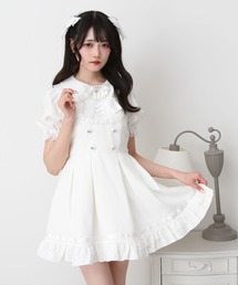 美品　サカイ　レースワンピース　ドッキング　ホワイト　星　スター　サイドボタン 美品 サカイ レースワンピース ドッキング ホワイト 星 スター