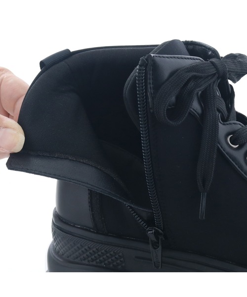 byあしながおじさん（バイアシナガオジサン）の「軽量│厚底ハイカットスニーカー　8490091-2504（スニーカー・レディース・ベージュ系その他/オフホワイト/ブラック×ブラック・24.5cm/24cm/23.5cm/23cm/22.5cm）」の11枚目の写真