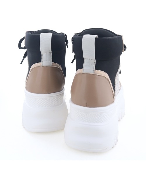 byあしながおじさん（バイアシナガオジサン）の「軽量│厚底ハイカットスニーカー　8490091-2504（スニーカー・レディース・ベージュ系その他/オフホワイト/ブラック×ブラック・24.5cm/24cm/23.5cm/23cm/22.5cm）」の16枚目の写真