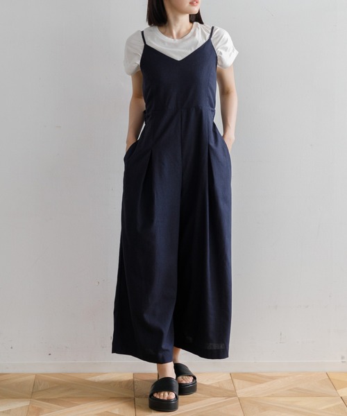 AMERICAN RAG CIE（アメリカンラグシー）の「【ARC】キャミサロペット（サロペット/オーバーオール・レディース・アイボリー/ブラウン/ネイビー・FREE）」の3枚目の写真