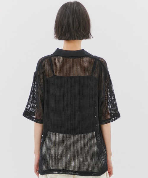 ブラウス シャツ 「TAAKK/ターク」MESH EMBROIDERY POLO SHIRT/メッシュエンブロイダリーポロシャツ/トップス レディース TAAKK/ターク】MESH EMBROIDERY POLO SHIRT/メッシュエンブロイ