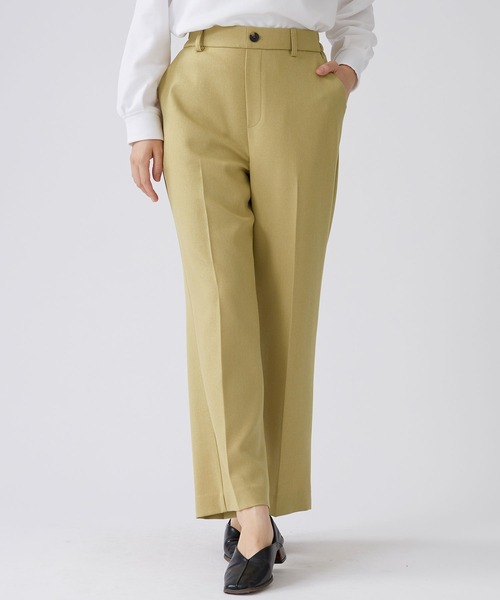 BELLUNA PLUS(ベルーナ)の「ウーリッシュ素材ワイドパンツ(その他パンツ・レディース・ベージュ/ブラウン/チェック・SMALL/MEDIUM/LARGE/X-LARGE)」の1枚目の写真