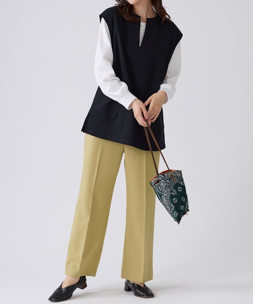 BELLUNA PLUS(ベルーナ)の「ウーリッシュ素材ワイドパンツ(その他パンツ・レディース・ベージュ/ブラウン/チェック・SMALL/MEDIUM/LARGE/X-LARGE)」の12枚目の写真