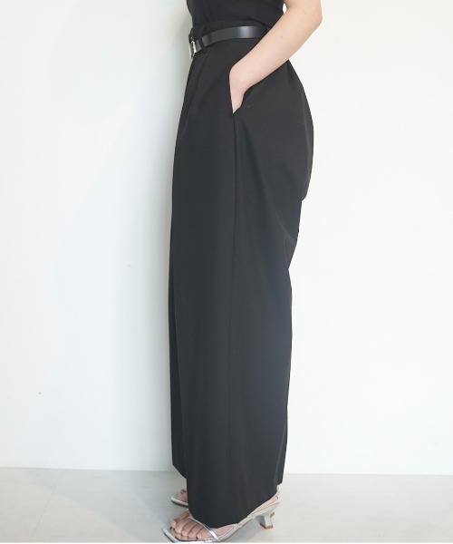 ZOZOMARKET(ゾゾマーケット)の「ZOZOMARKET by aoi - ハイウエストツータックバギースラックス(スラックス・レディース・ブラック・マルチサイズ)」の3枚目の写真