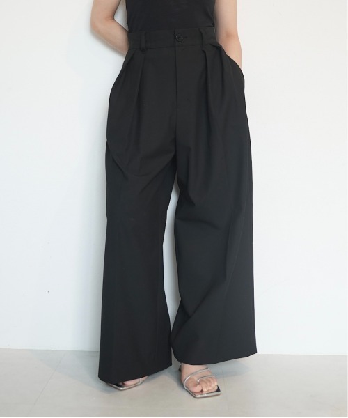 ZOZOMARKET(ゾゾマーケット)の「ZOZOMARKET by aoi - ハイウエストツータックバギースラックス(スラックス・レディース・ブラック・マルチサイズ)」の4枚目の写真