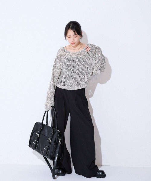 JEANASIS（ジーナシス）の「サスツキワイドパンツ/583255（スラックス・レディース・ブラウン系その他/ブラック・FREE）」の20枚目の写真