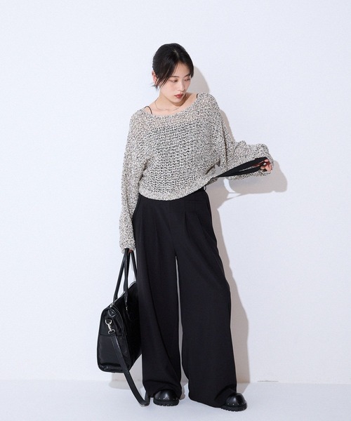 JEANASIS（ジーナシス）の「サスツキワイドパンツ/583255（スラックス・レディース・ブラウン系その他/ブラック・FREE）」の21枚目の写真