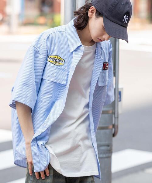 WEGO（ウィゴー）の「WEGO/オックスフォードワッペンシャツ（シャツ/ブラウス・メンズ・ブルー系その他4/ブラック系その他4・MEDIUM/LARGE）」の11枚目の写真