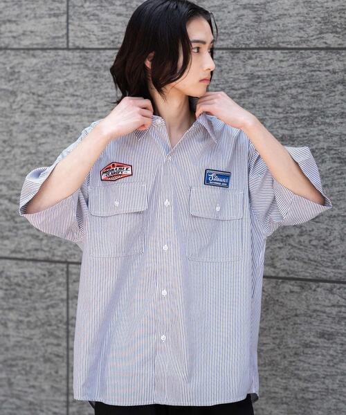 WEGO（ウィゴー）の「WEGO/オックスフォードワッペンシャツ（シャツ/ブラウス・メンズ・ブルー系その他4/ブラック系その他4・MEDIUM/LARGE）」の4枚目の写真