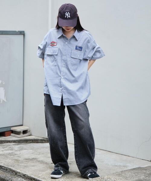 WEGO（ウィゴー）の「WEGO/オックスフォードワッペンシャツ（シャツ/ブラウス・メンズ・ブルー系その他4/ブラック系その他4・MEDIUM/LARGE）」の8枚目の写真