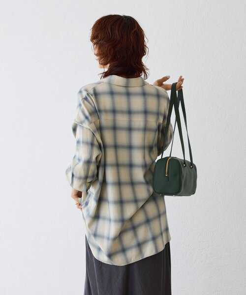 RIVE DROITE（リヴドロワ）の「【抜け感◎】オンブレーチェックシャツ（シャツ/ブラウス・レディース・ライトベージュ/ネイビー・FREE）」の9枚目の写真